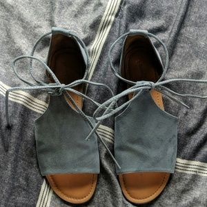 Lace up gladiator sandals "dusty blue"